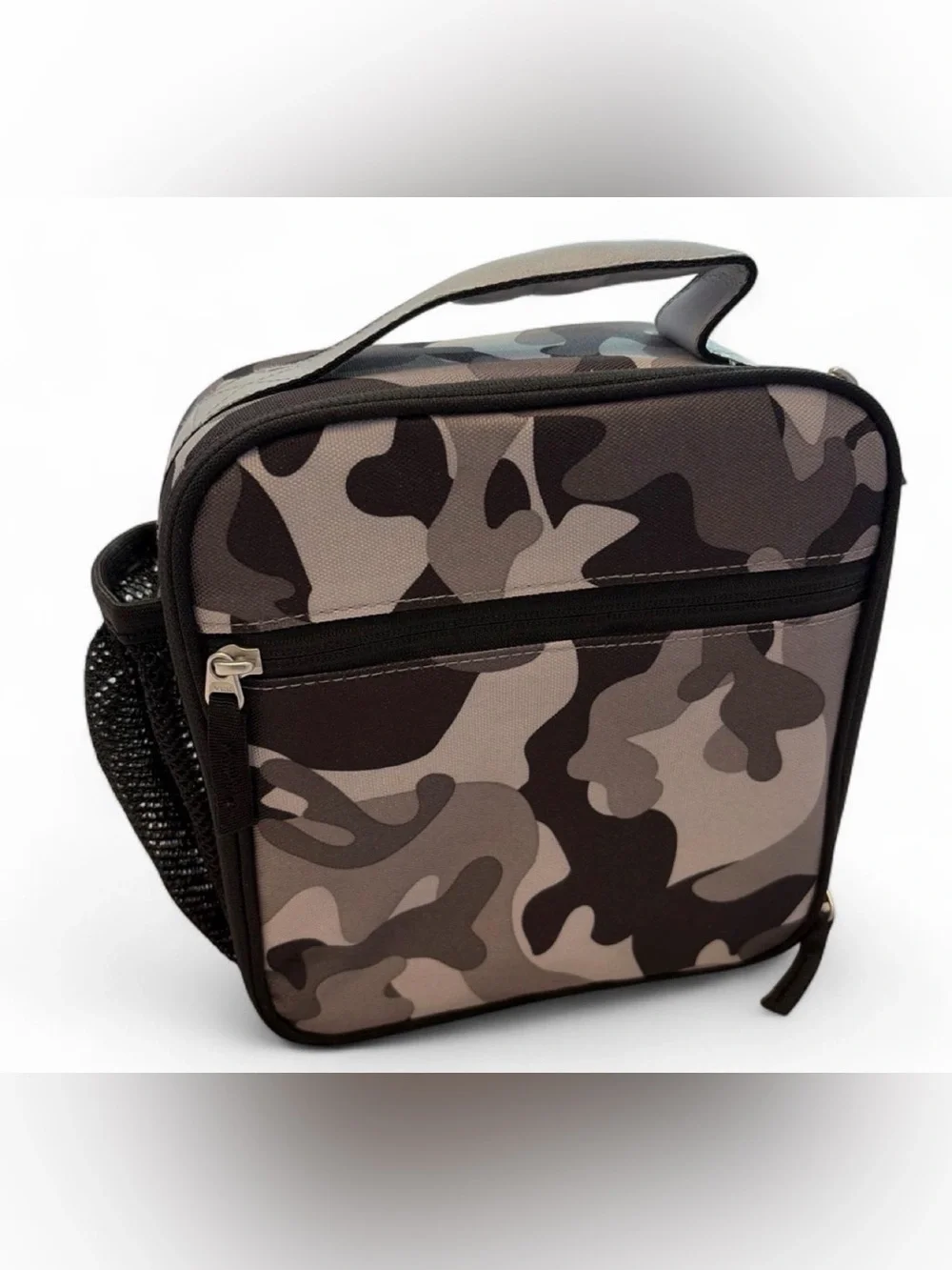Kid’s Gray Camo Compact Lunch Bag - Carry Handle